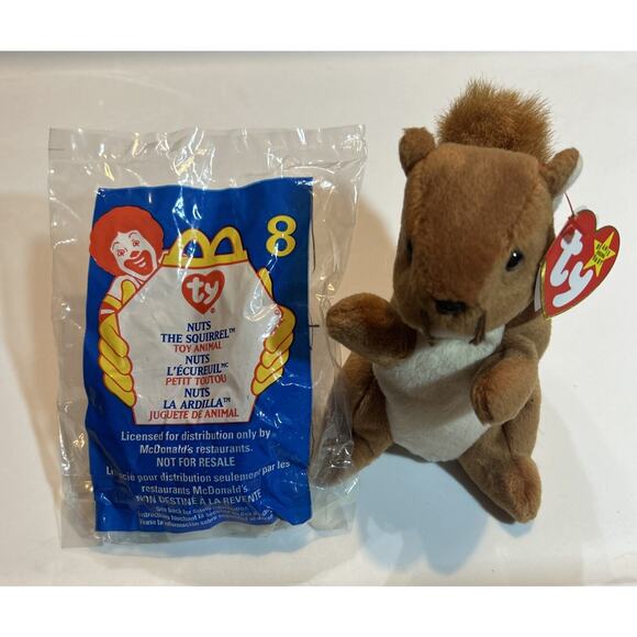 Ty Beanie BabY Nuts The Squirrel Mint w/tags & Teenie Beanie Nuts SEALED - Picture 1 of 6